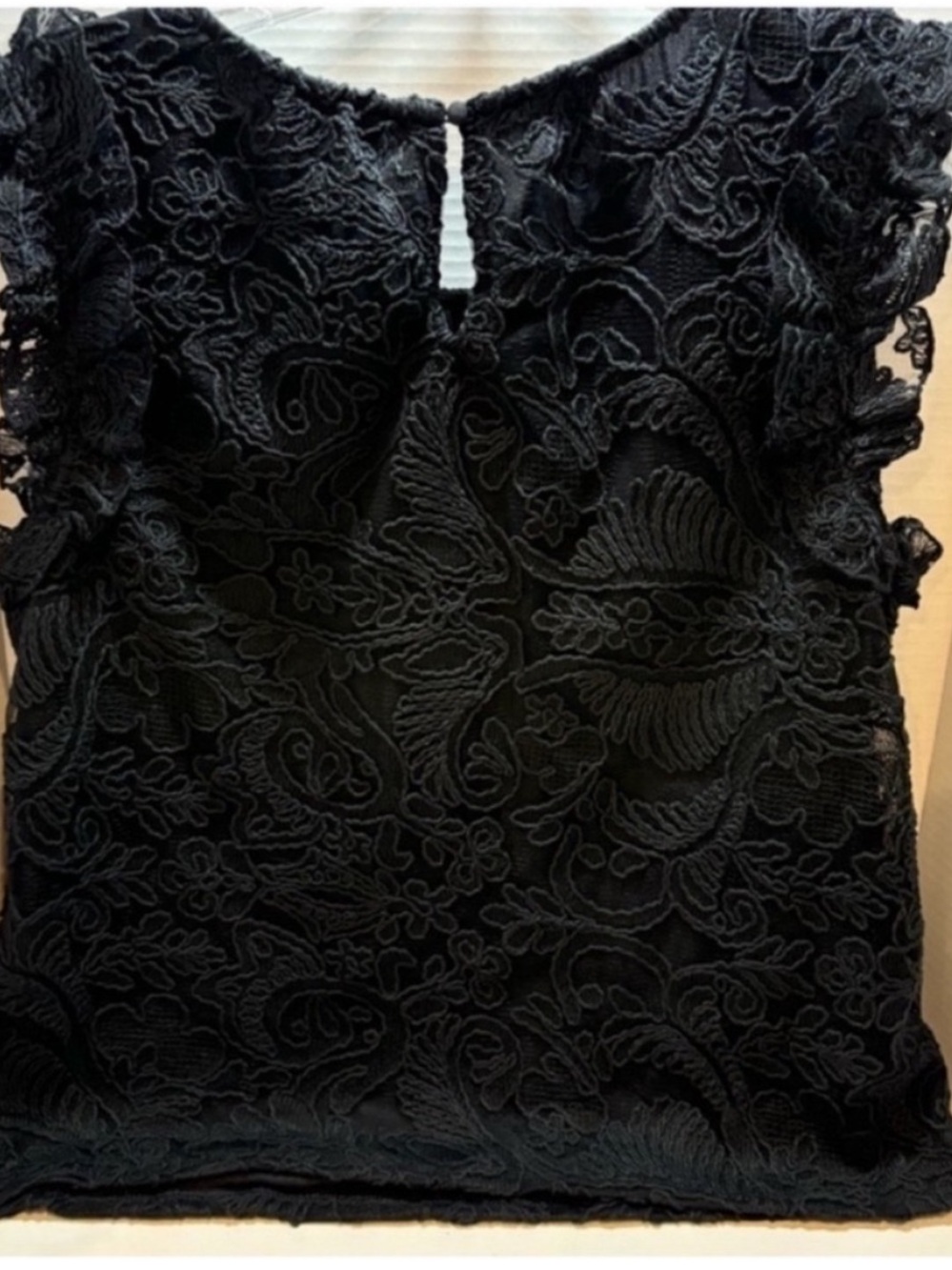 Express NEW Sleeveless Lace Top Black Womens Medium Feminine Dark Academia - Picture 8 of 10